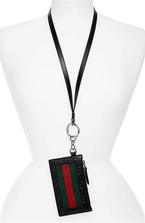 gucci lanyard card holder